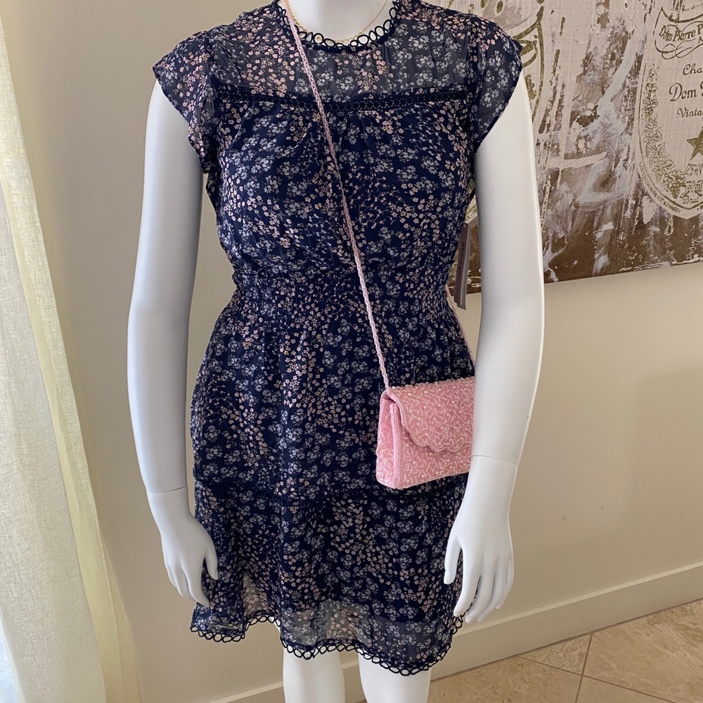 Navy blue sleeveless dress